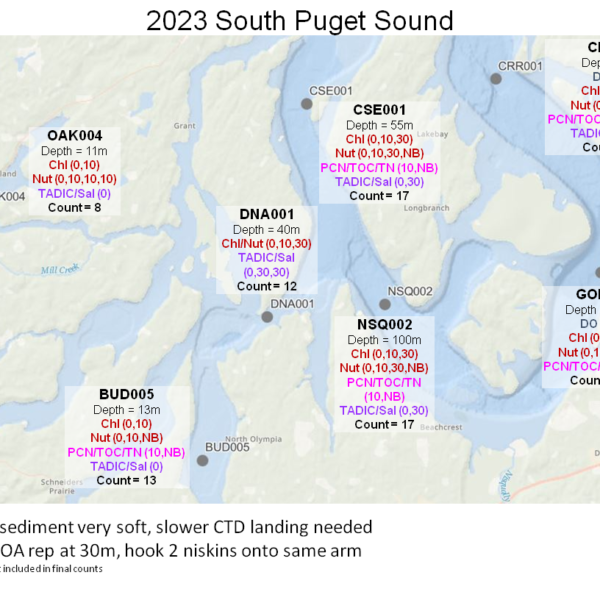 South Puget Sound Sampling Stations | Natalie Coleman, Marine Biologist